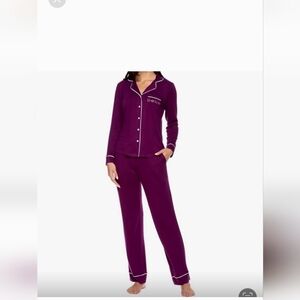 Nwt Bebe rhinestone logo womens 2pc pajama set sz medium